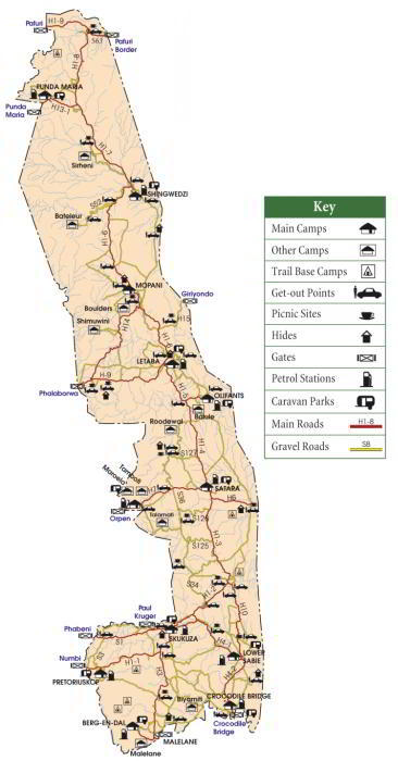 Kruger National Park Map Kruger National Park Map